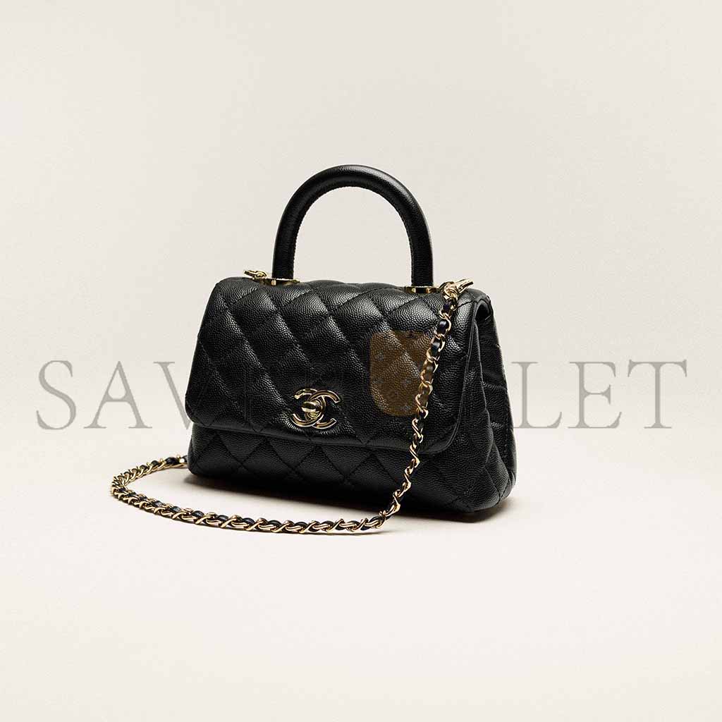 Ch*el mini flap bag with top handle as2215(14.5*11.5*5.5cm)